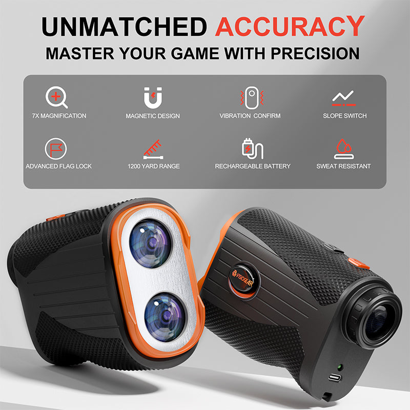 Golf Rangefinder with Slope, 1200 Yards Laser Range Finder for Golfer, 7X Magnification Range Finder Rechargeable Golf Accessories for Men