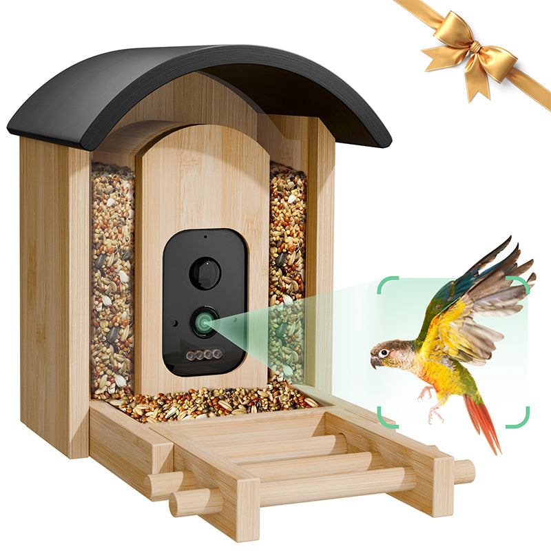 Bird Feeder with Camera, Smart Wild Bird Feeder for Outdoors with AI Identify, Solar Bird Feeder Watching Camera Auto Capture Birds