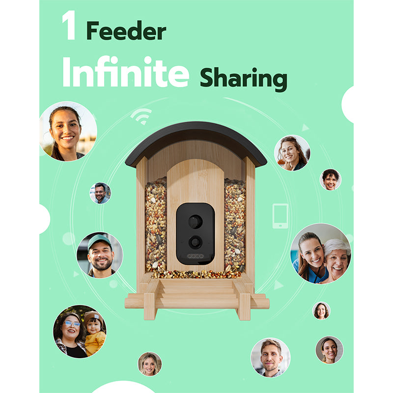 Bird Feeder with Camera, Smart Wild Bird Feeder for Outdoors with AI Identify, Solar Bird Feeder Watching Camera Auto Capture Birds