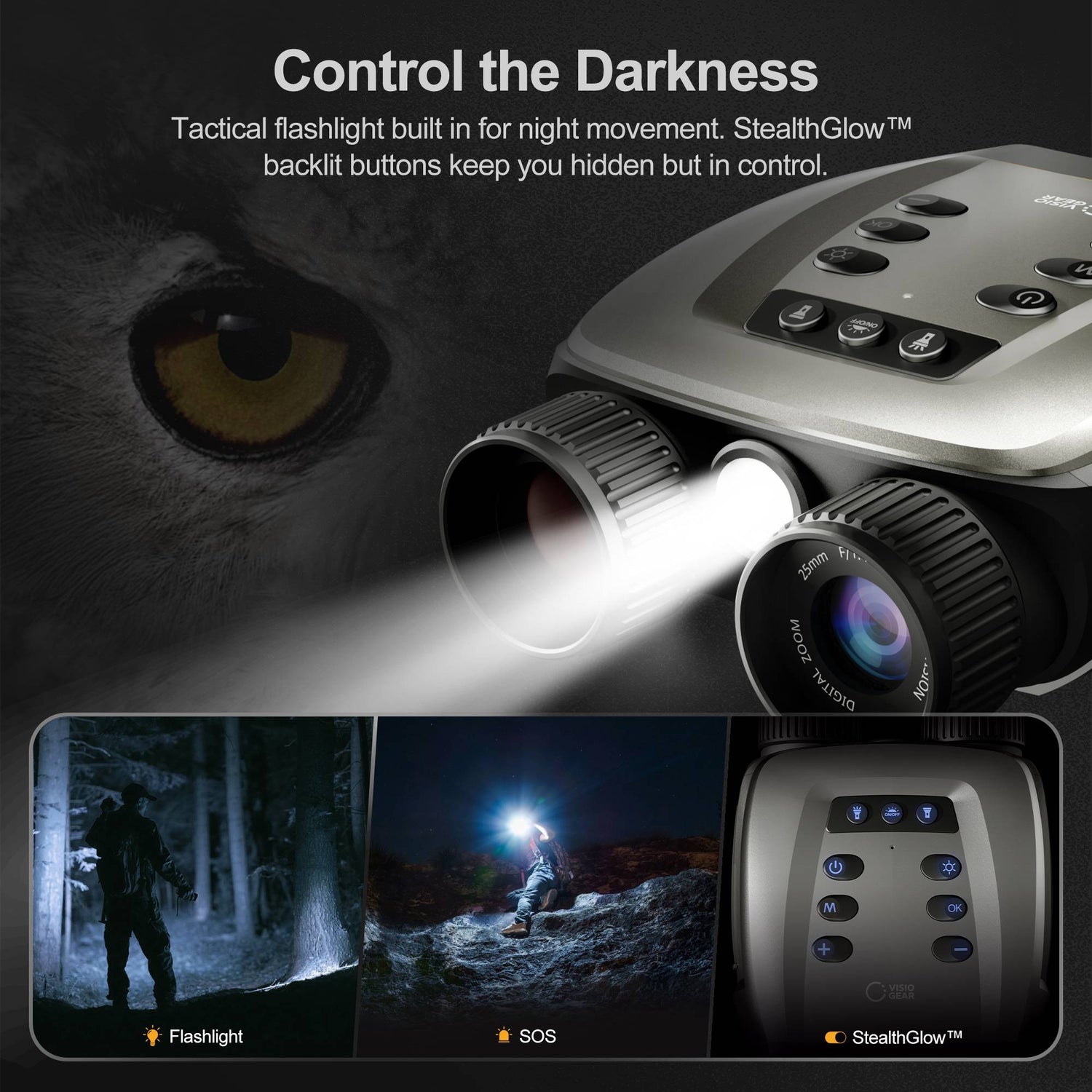 Night Thunder X3 Night Vision Goggles – 4K Binoculars for Adults with 40MP Photo, 8X Zoom, 3