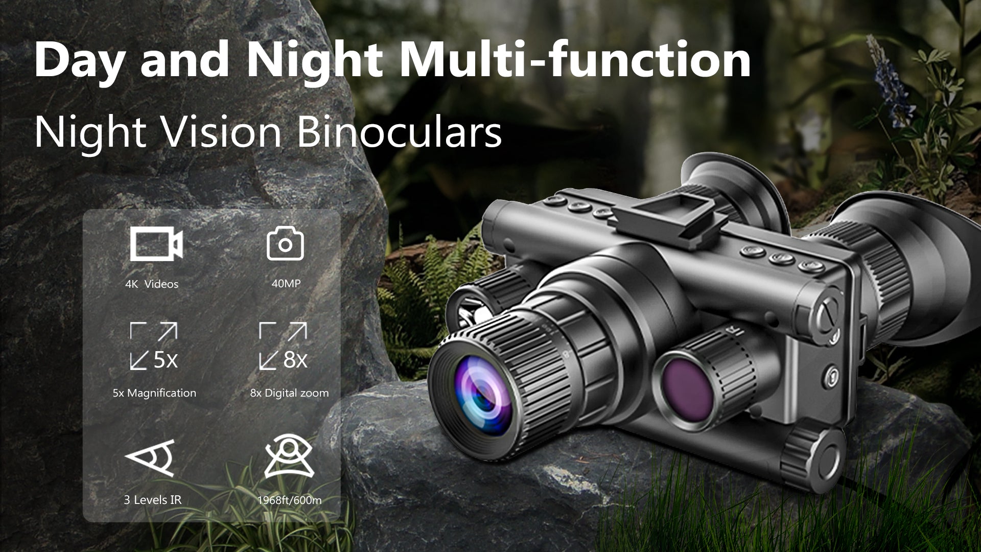 Visiogear H3 4K Head Mounted Night Vision Goggles with OLED
