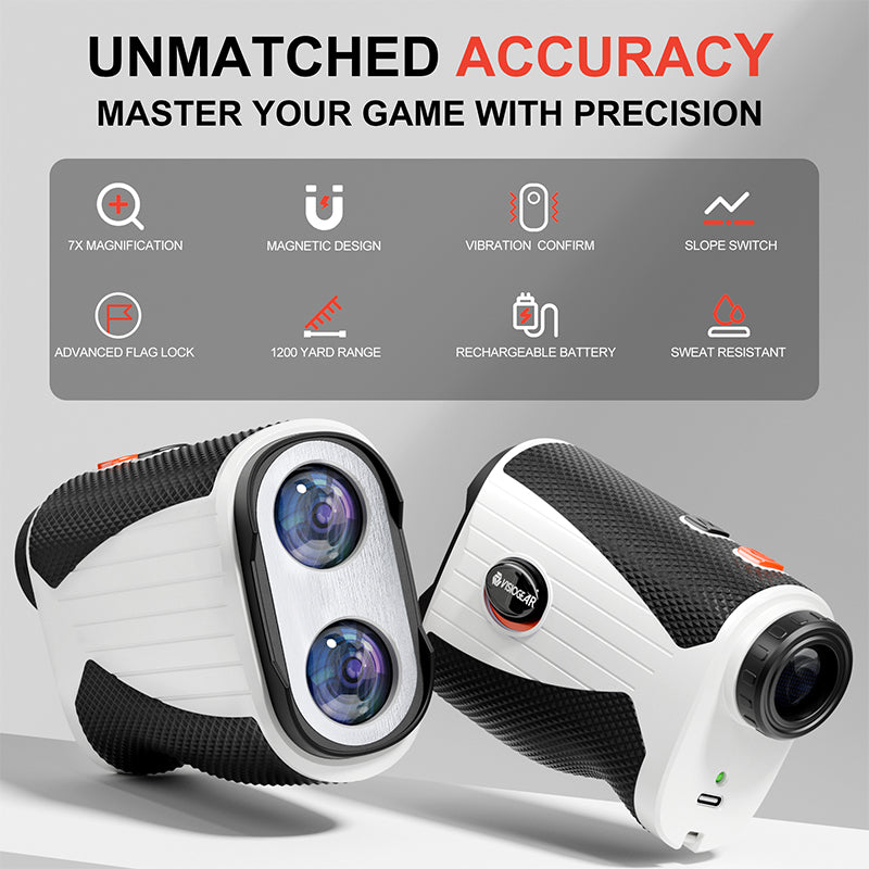 Golf Rangefinder with Slope, 1200 Yards Laser Range Finder for Golfer, 7X Magnification Range Finder Rechargeable Golf Accessories for Men