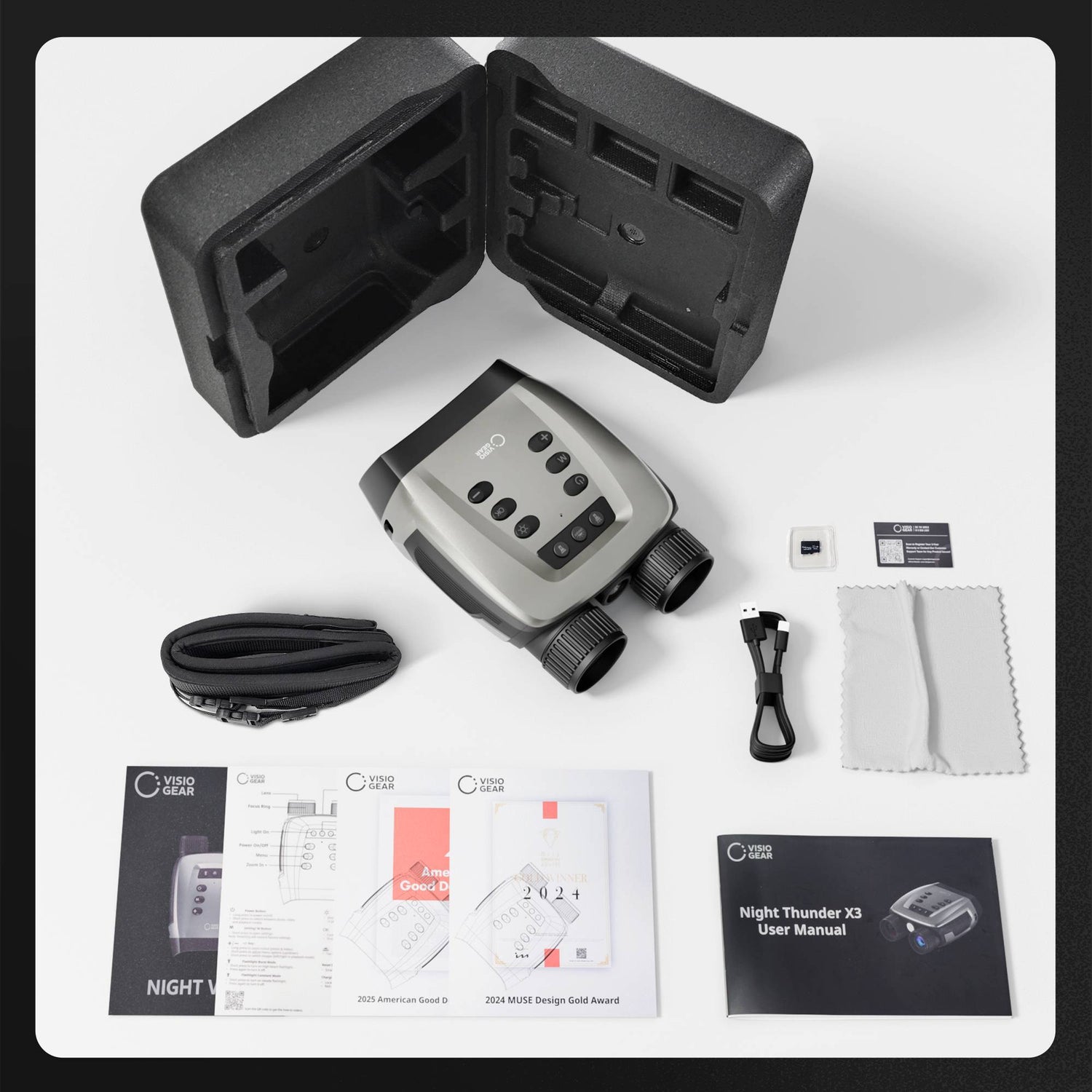 Night Thunder X3 Night Vision Goggles – 4K Binoculars for Adults with 40MP Photo, 8X Zoom, 3